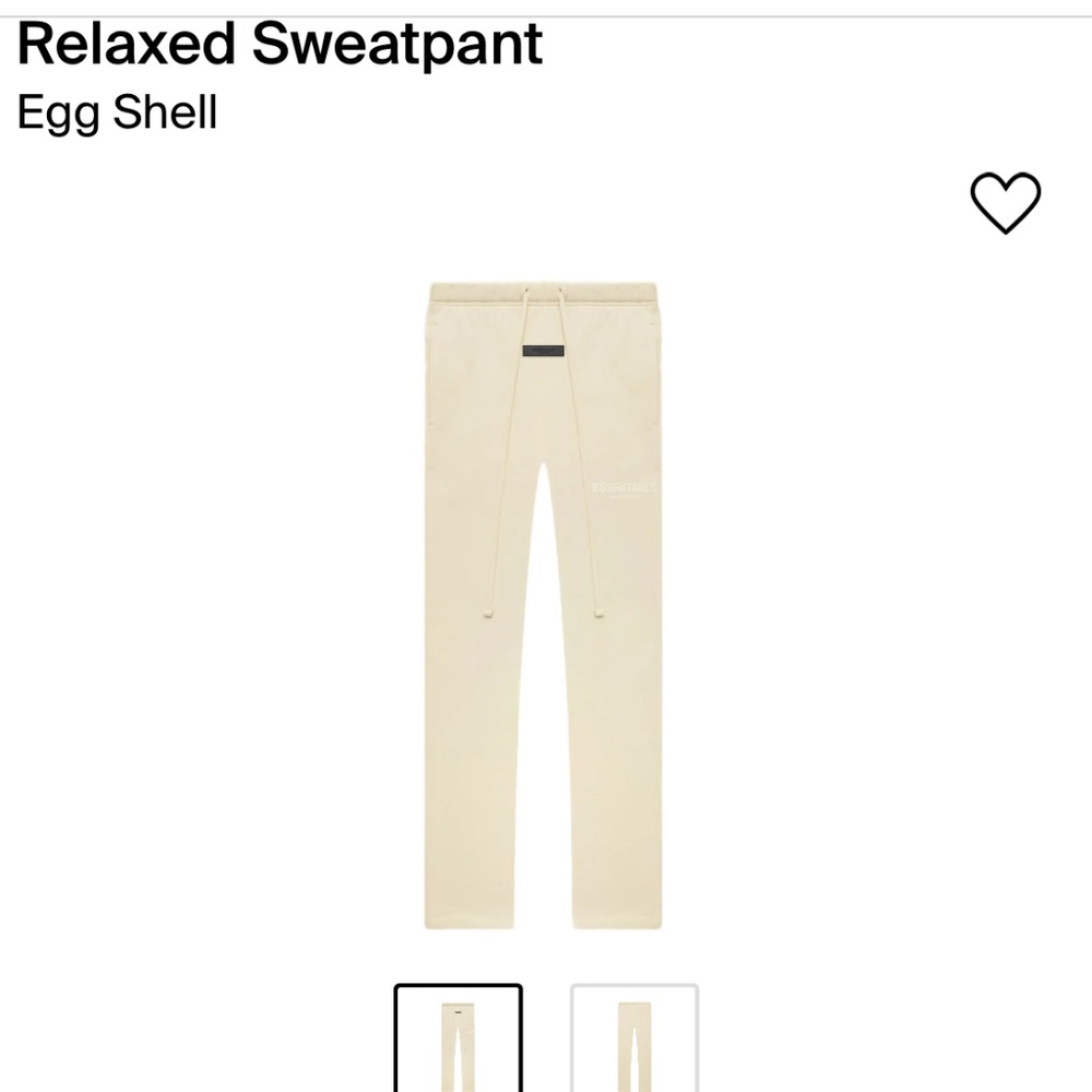 Fear of God Essentials Relaxed Sweatpants- Egg Shell